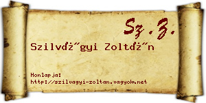 Szilvágyi Zoltán névjegykártya
